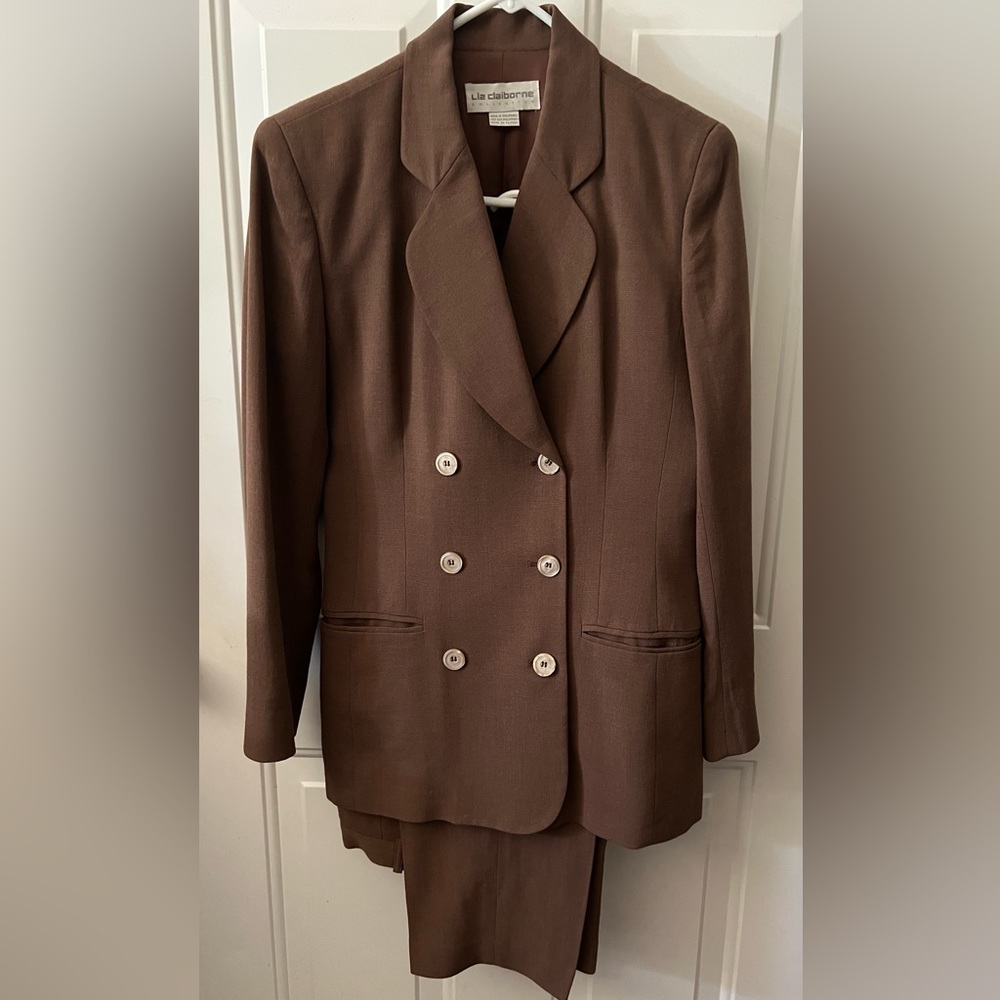 Liz Claiborne Wool Blend Pants/Jacket Suit Sz 4/8